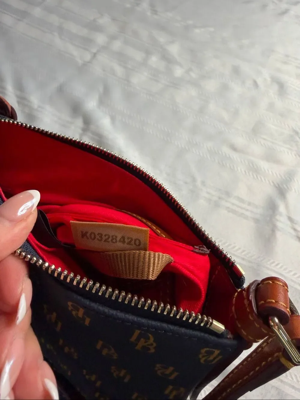 Dooney & Bourke Gretta Navy Blue Letter Carrier Crossbody Purse Handbag